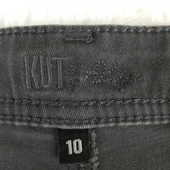 Kut From The Kloth Womens Pants‎ Skinny Angelina Ankle Gray Cuffed Stretch 10 - Picture 11 of 12